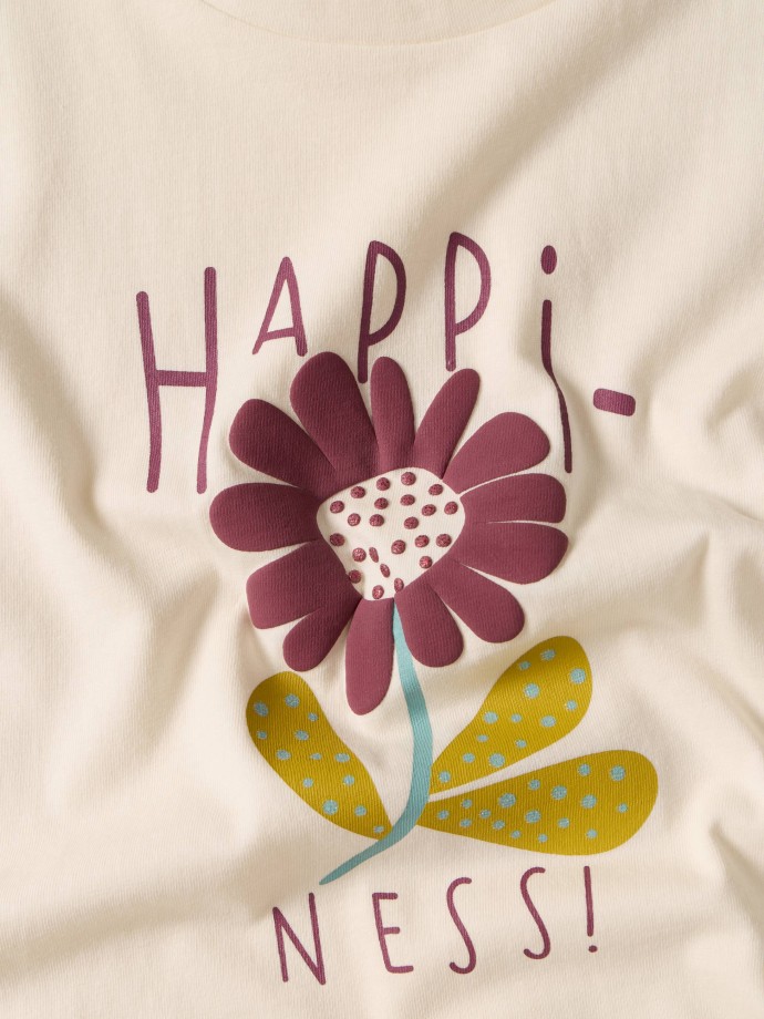 T-shirt estampada com folho