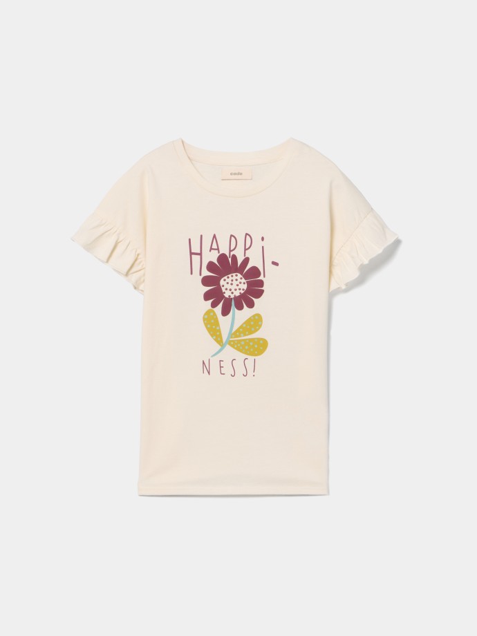 T-shirt estampada com folho