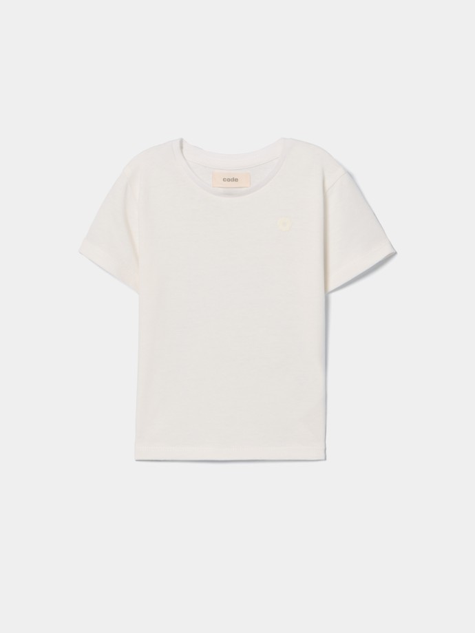 T-shirt com flor estampada
