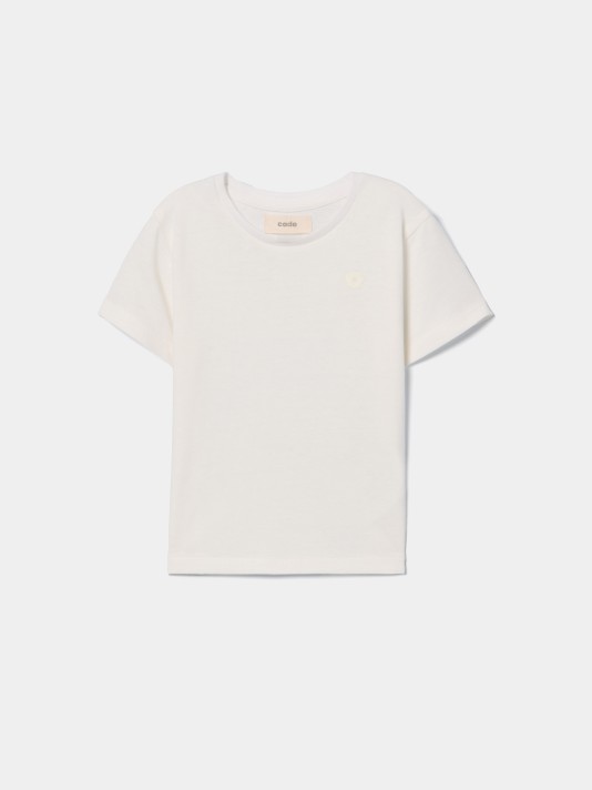 T-shirt com flor estampada