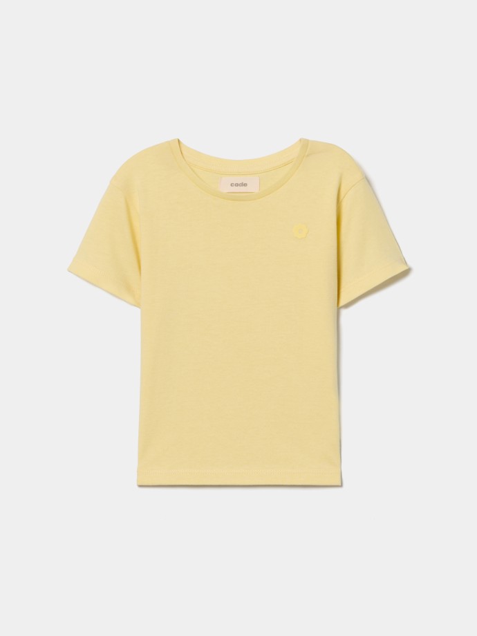 T-shirt com flor estampada