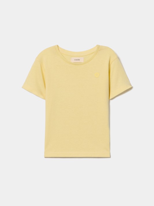 T-shirt com flor estampada