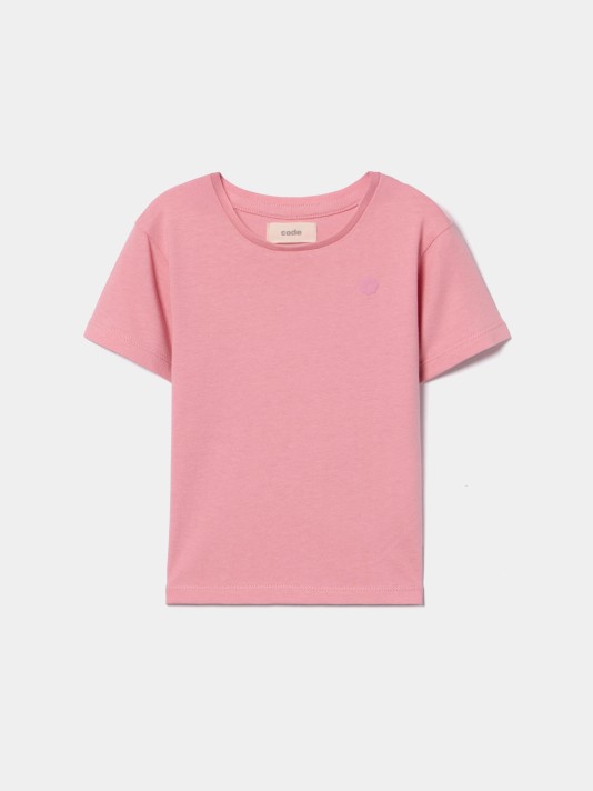 T-shirt com flor estampada