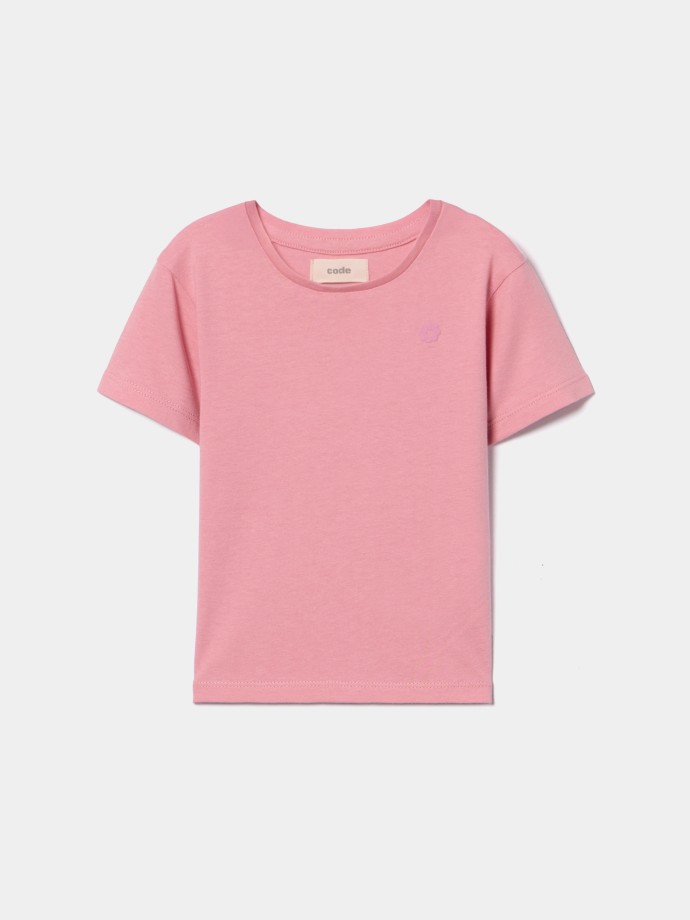 T-shirt com flor estampada