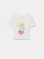 T-shirt estampada gelado com brilhos