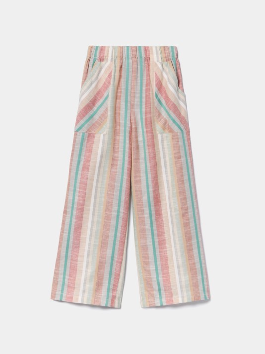 Calça às riscas multicolor Calça às riscas multicolor