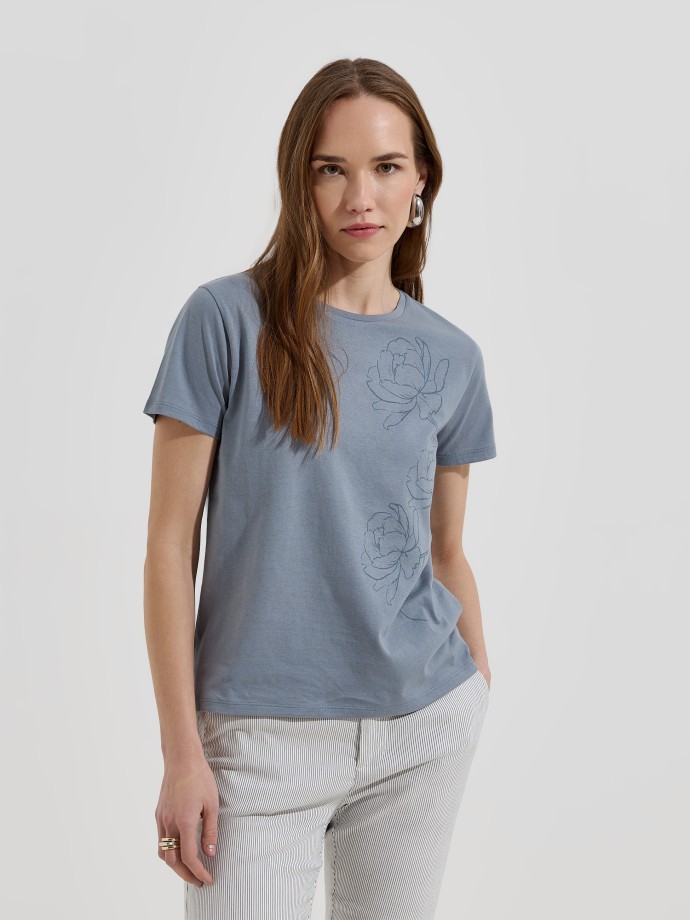 T-shirt com estampado frontal