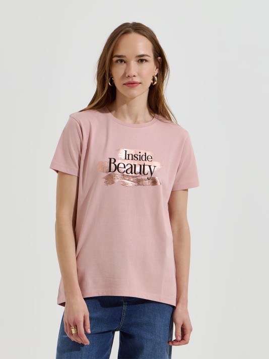 T-shirt com estampado frontal