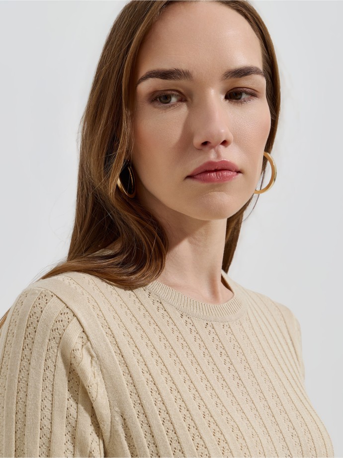 Vestido midi em malha texturada