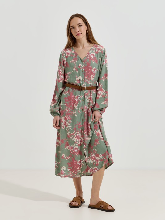 Vestido midi floral