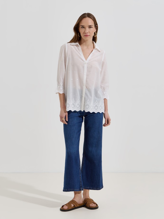 Camisa com bordado ingl�s