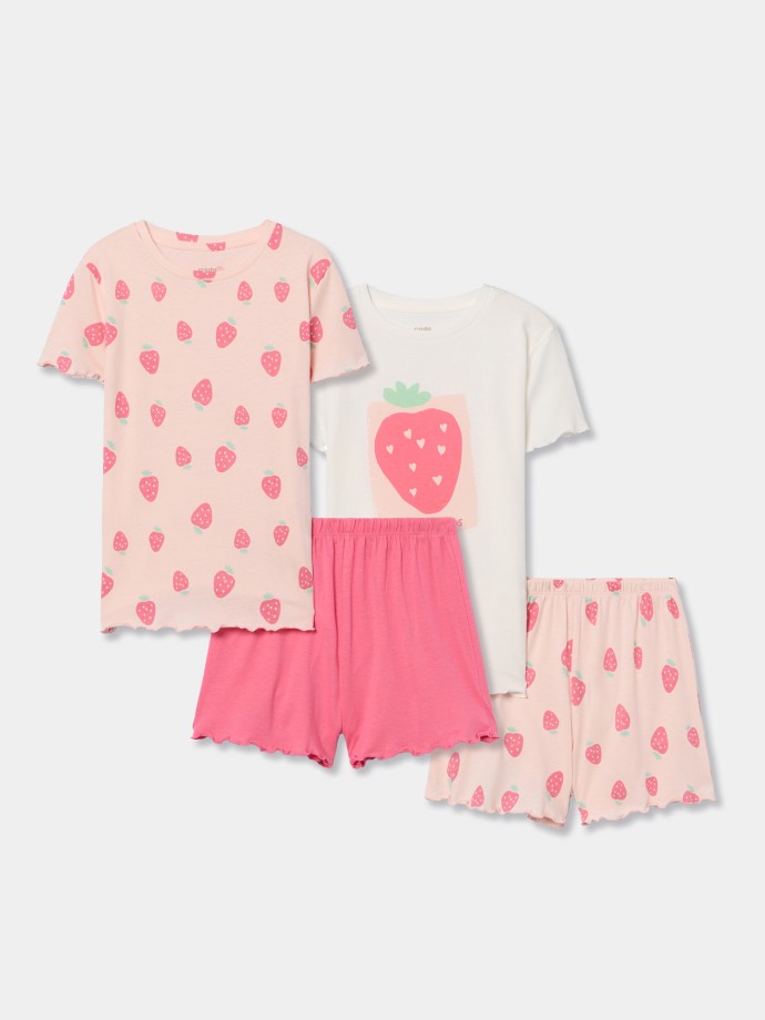 Conjunto de pijama com 4 peças Conjunto de pijama com 4 peças