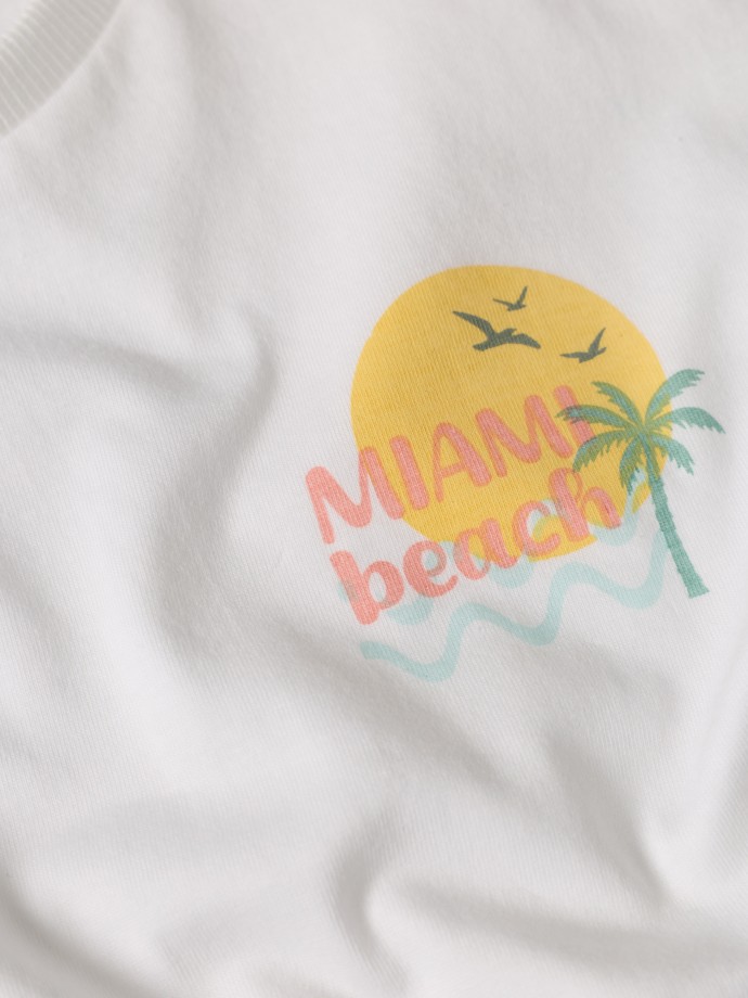 T-shirt em algod�o com estampado