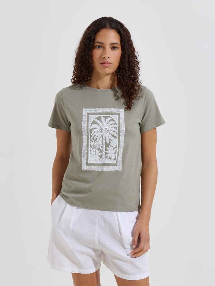 T-shirt com estampado frontal