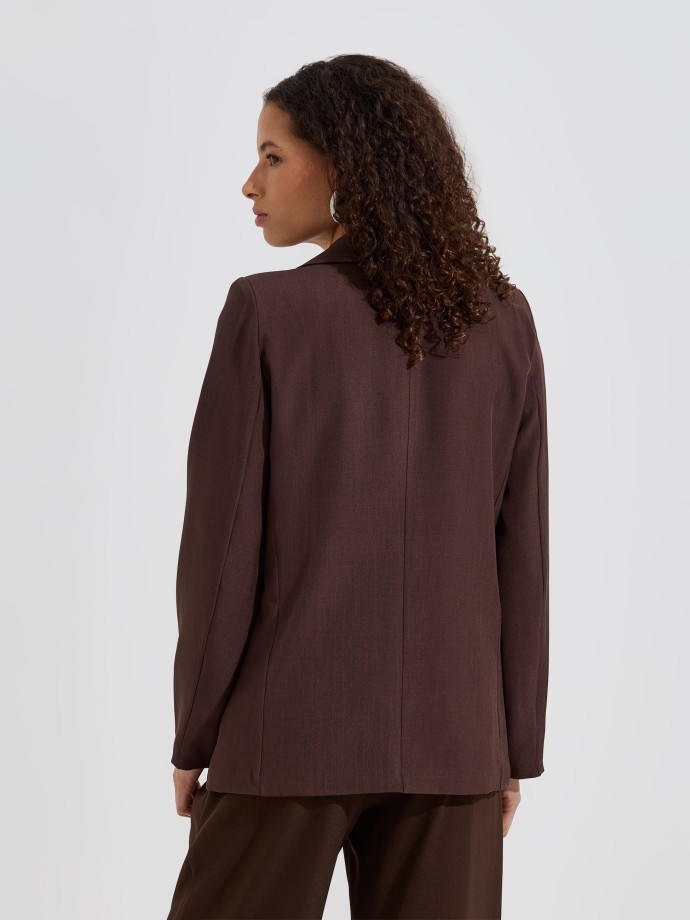 Blazer reto com ombreiras
