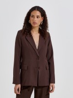 Blazer reto com ombreiras