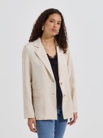 Blazer reto com ombreiras