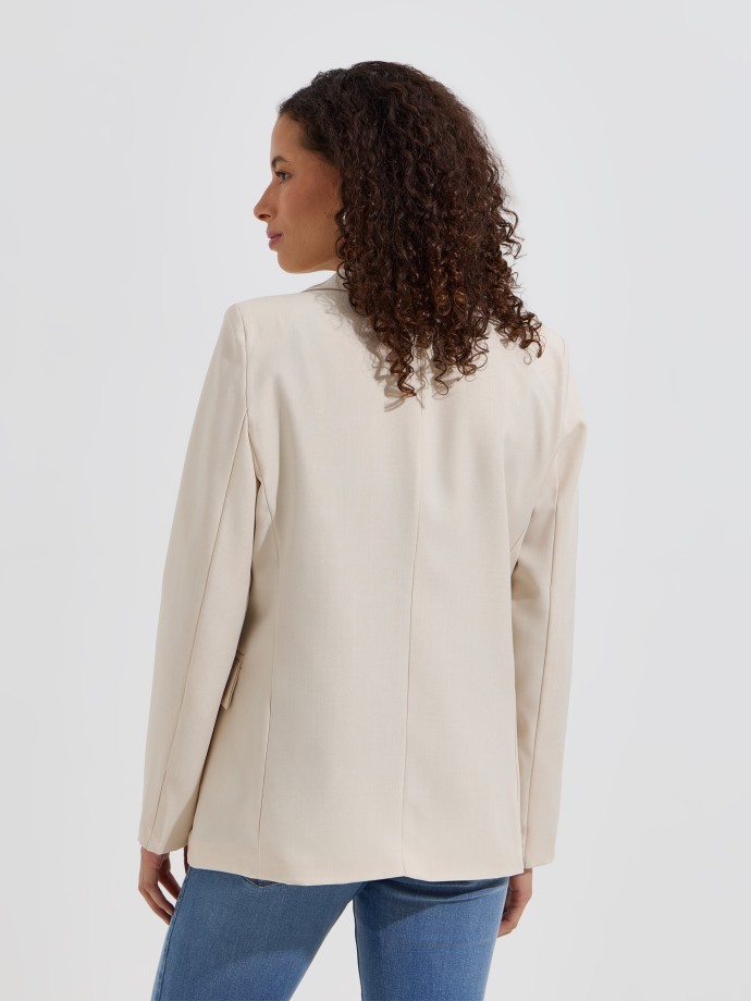 Blazer reto com ombreiras
