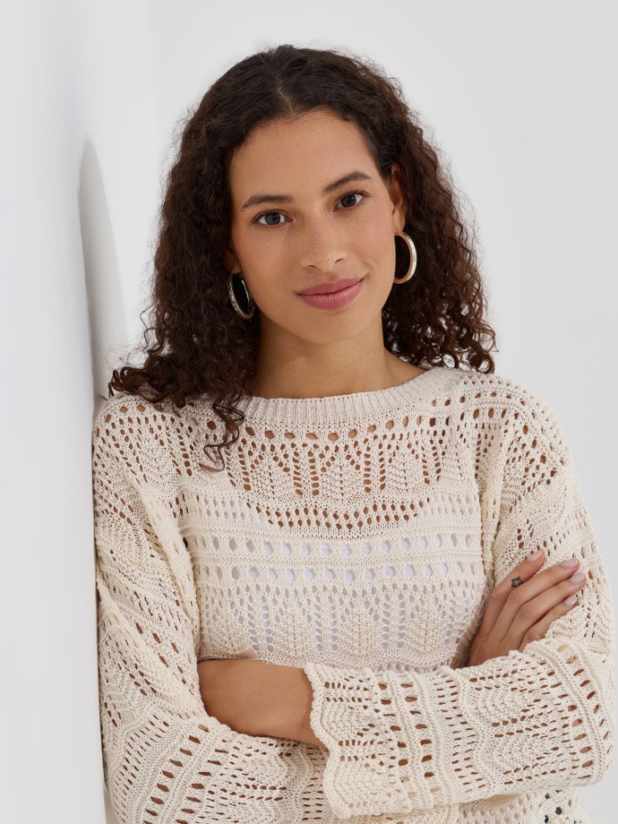 Camisola de malha pointelle