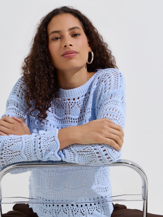 Camisola de malha pointelle