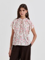 Blusa com estampado de flores