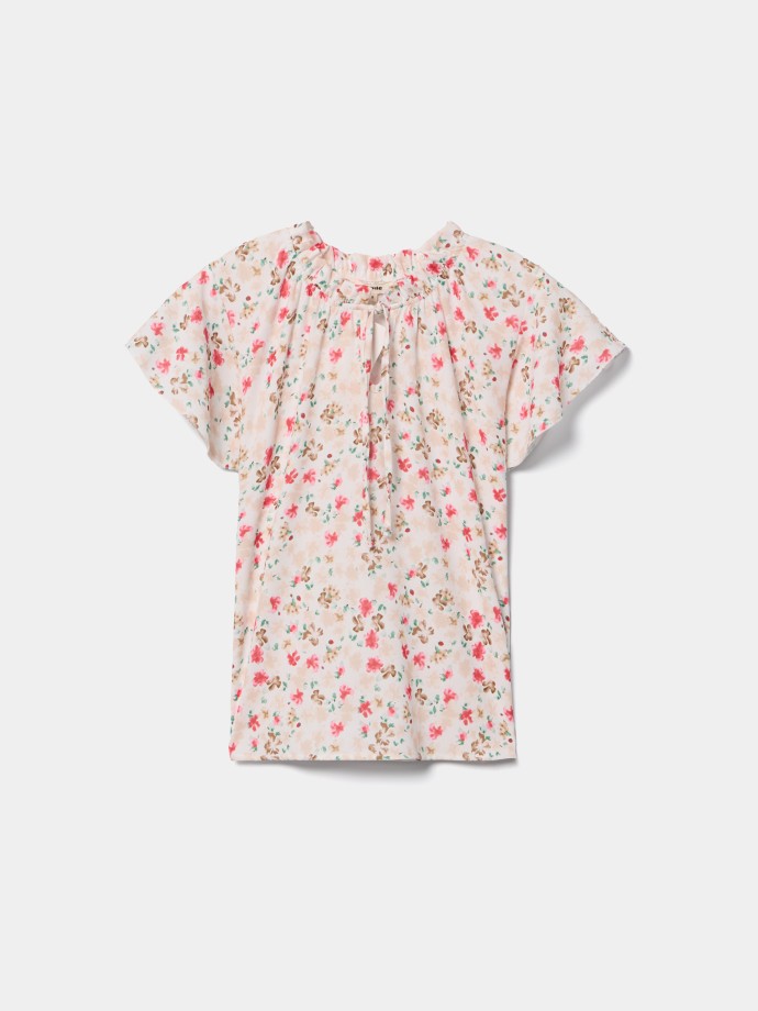 Blusa com estampado de flores