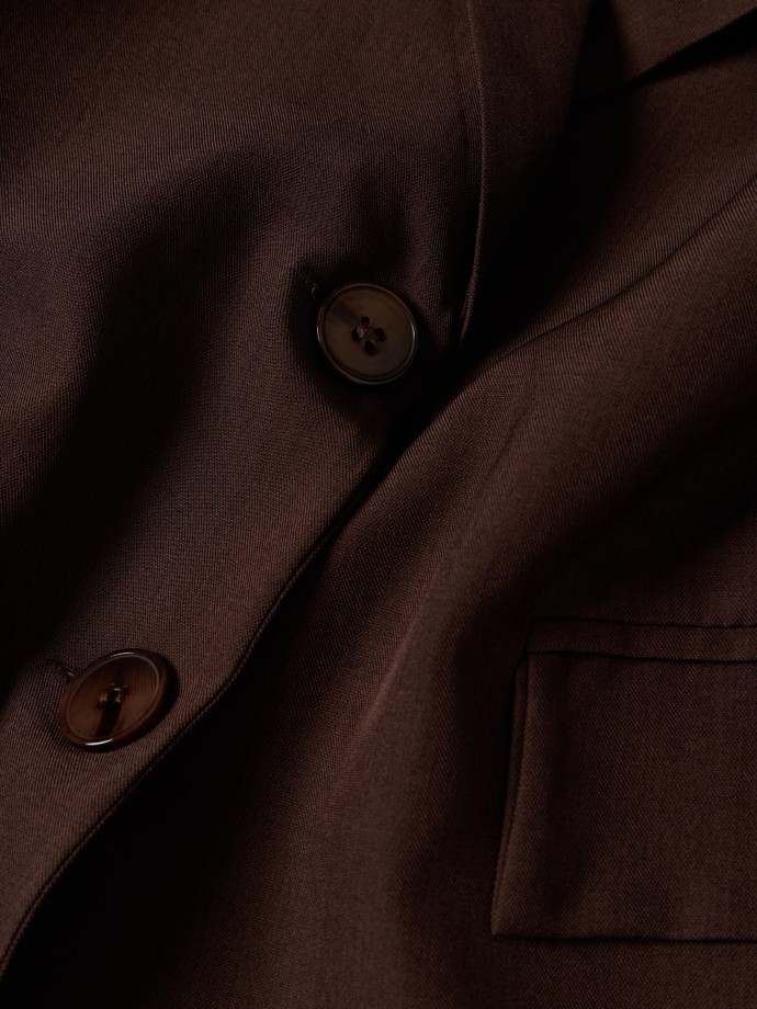 Blazer reto com ombreiras