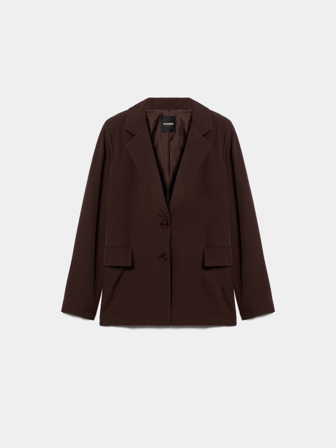 Blazer reto com ombreiras