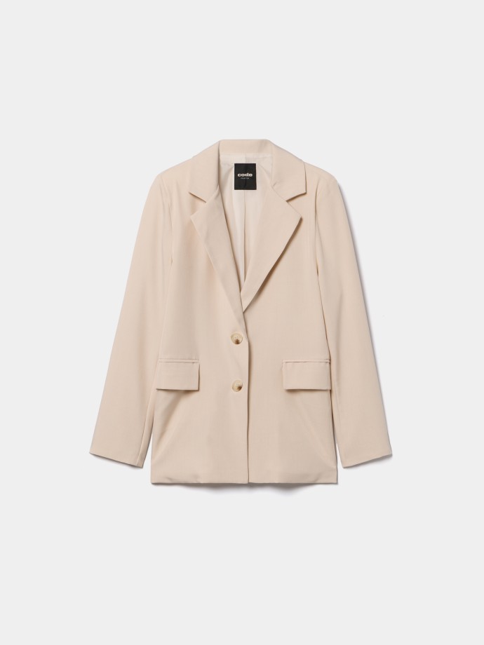 Blazer reto com ombreiras