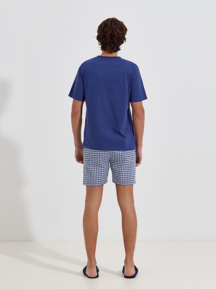 Pijama curto com calções xadrez Pijama curto com calções xadrez