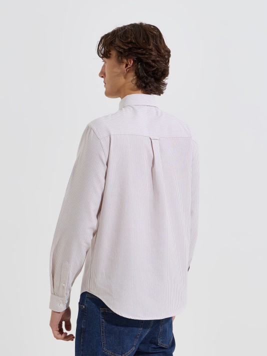 Camisa às riscas com bolso Camisa às riscas com bolso