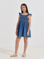 Vestido com franzido smock Vestido com franzido smock