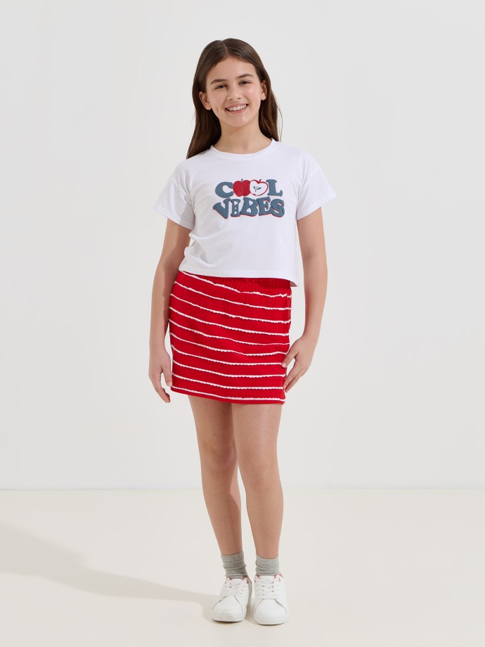 Conjunto t-shirt e saia-calção Conjunto t-shirt e saia-calção