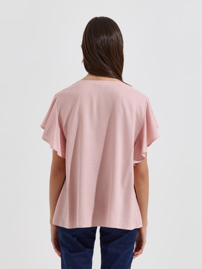 Blusa com folho nas mangas