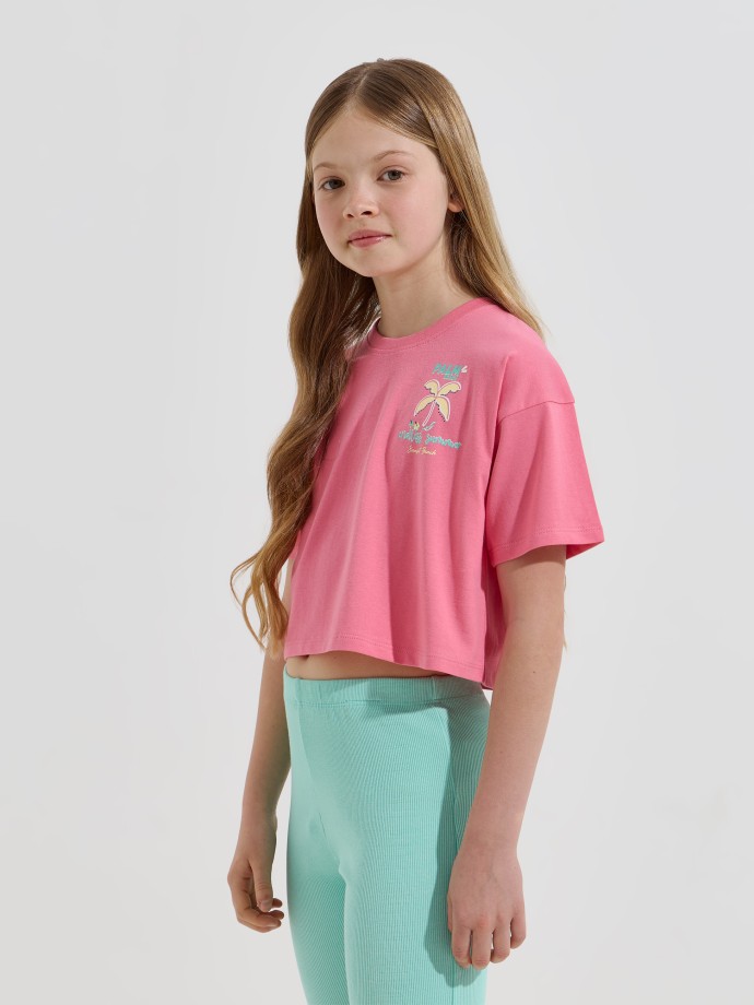 T-shirt cropped estampado tropical T-shirt cropped estampado tropical