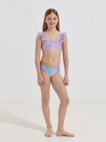 Biqu�ni brilhante com folhos