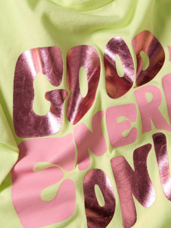T-shirt cropped estampada