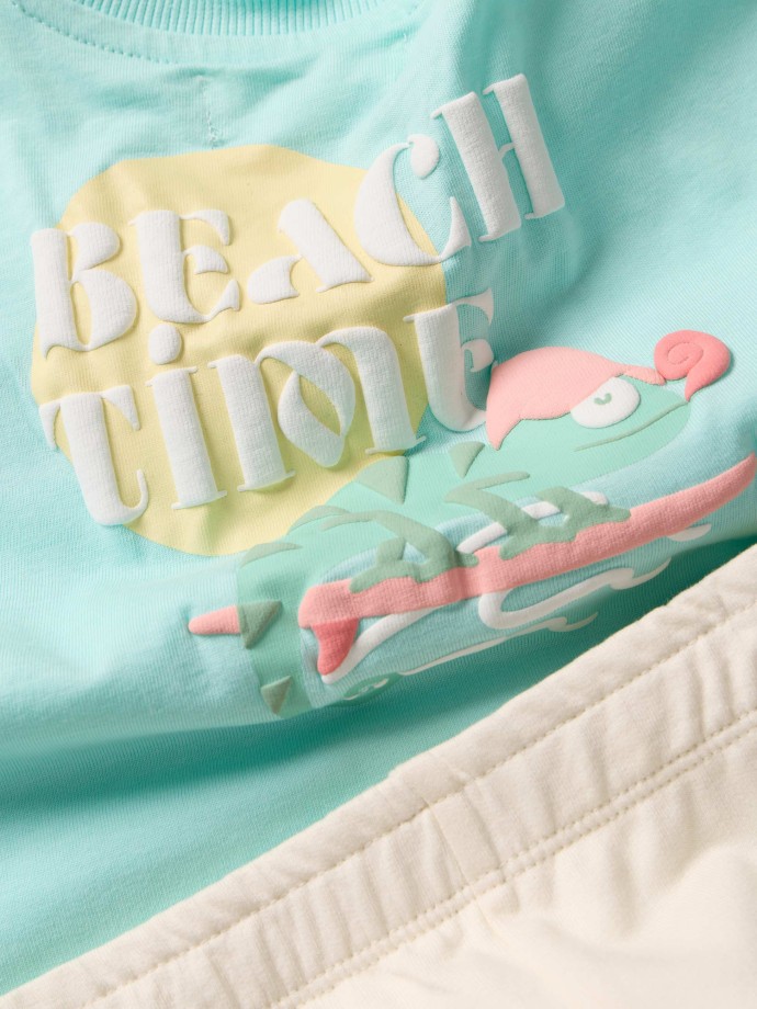 Conjunto em algodão Beach Time Conjunto em algodão Beach Time