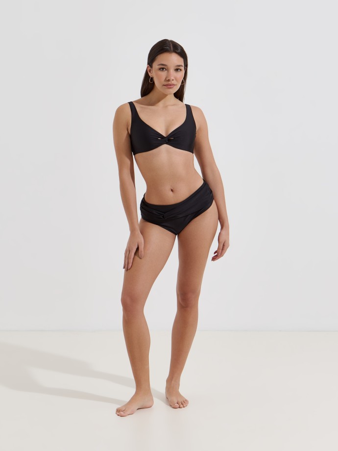 Cueca de biqu�ni com drapeado