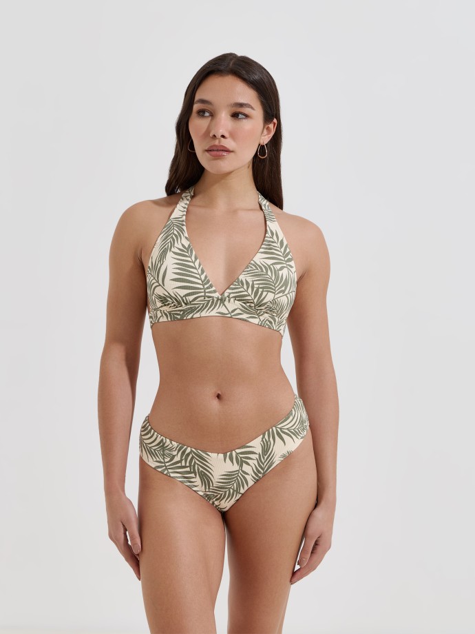 Top de biqu�ni triangular estampado