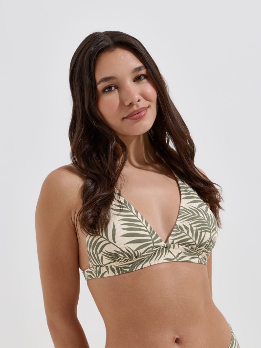 Top de biqu�ni triangular estampado