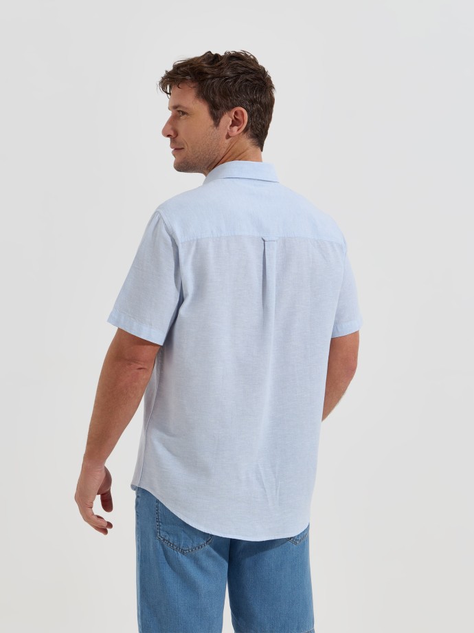Camisa de manga curta com linho