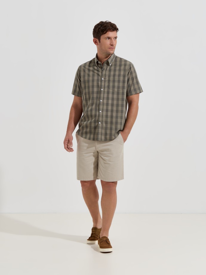Camisa de manga curta aos quadrados
