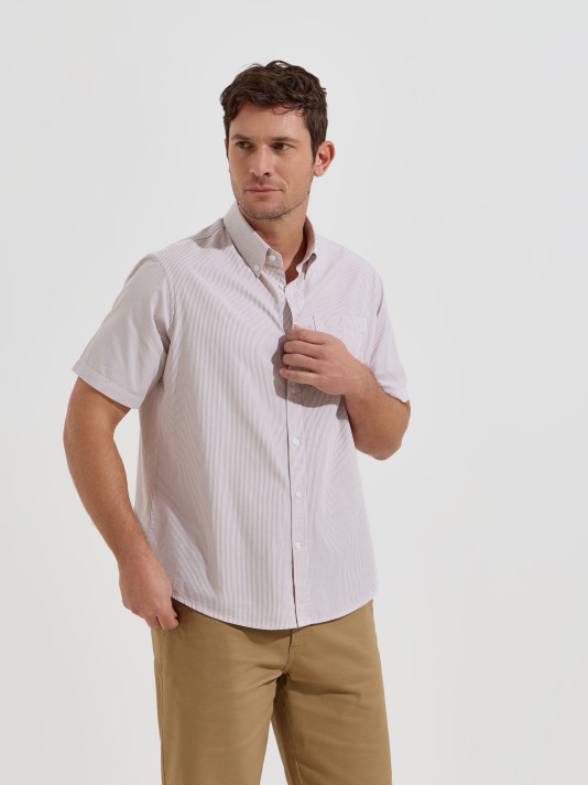 Camisa de manga curta �s riscas
