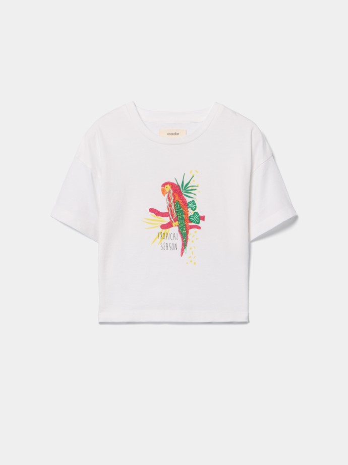 T-shirt estampada tropical