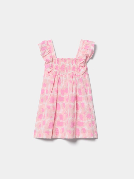 Vestido de al�as texturado com padr�o