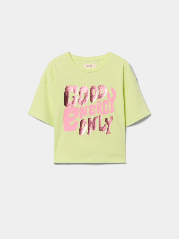 T-shirt cropped estampada