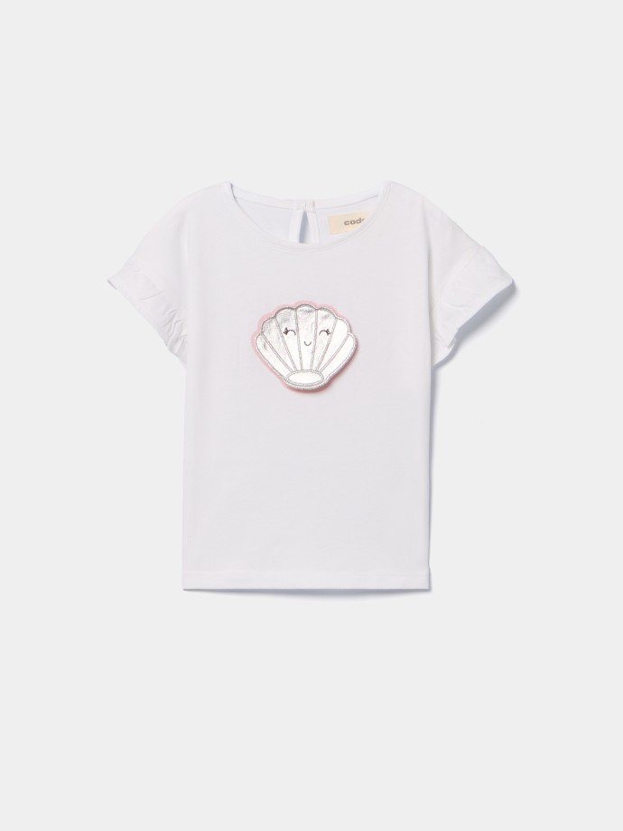 T-shirt com aplicação de concha T-shirt com aplicação de concha