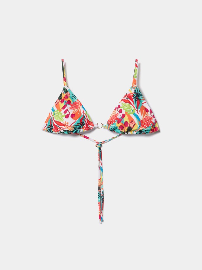 Top de biqu�ni triangular estampado