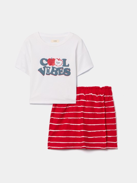 Conjunto t-shirt e saia-calção Conjunto t-shirt e saia-calção